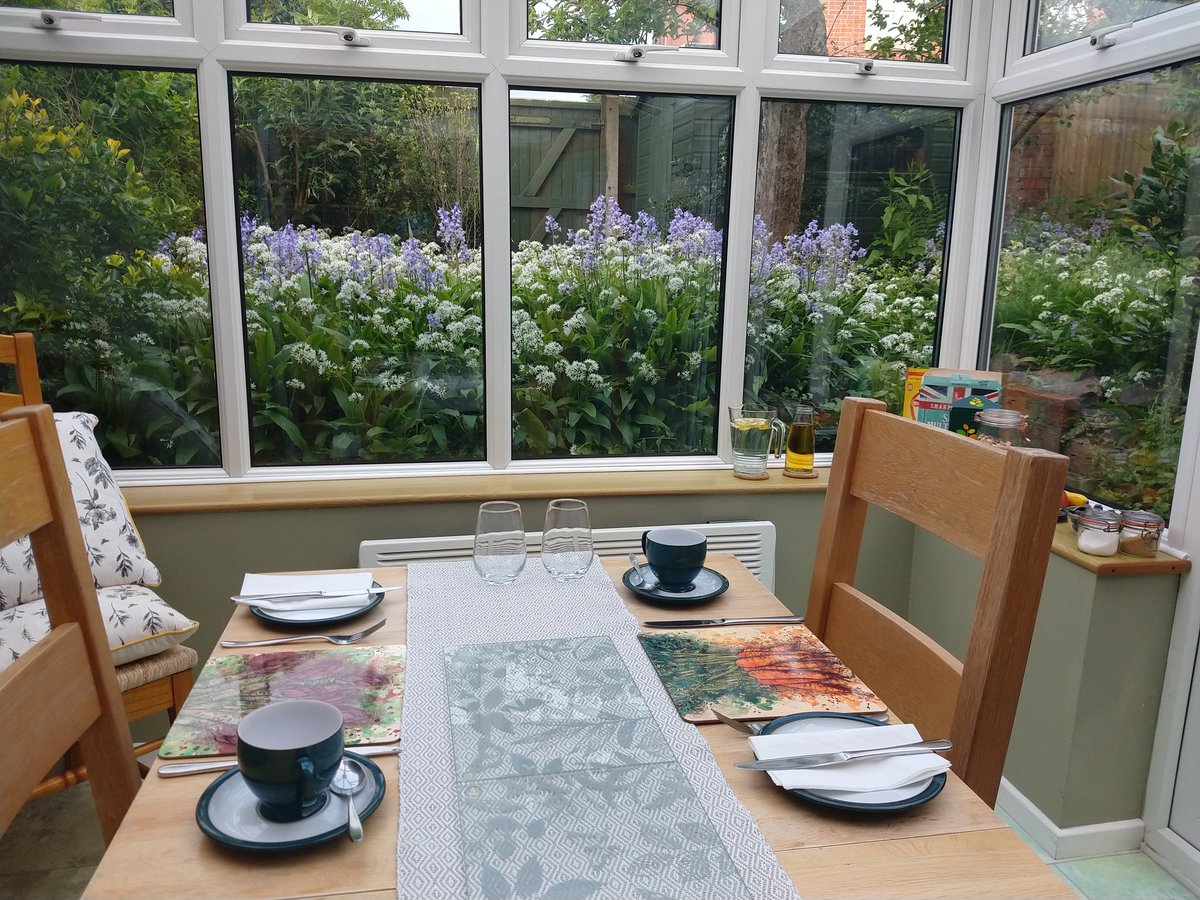 Breakfast in the wild garlic garden for guests going to the RHS Malvern Spring Show <a href="/MalvernShows/">RHS Malvern Spring & Autumn Shows</a>
