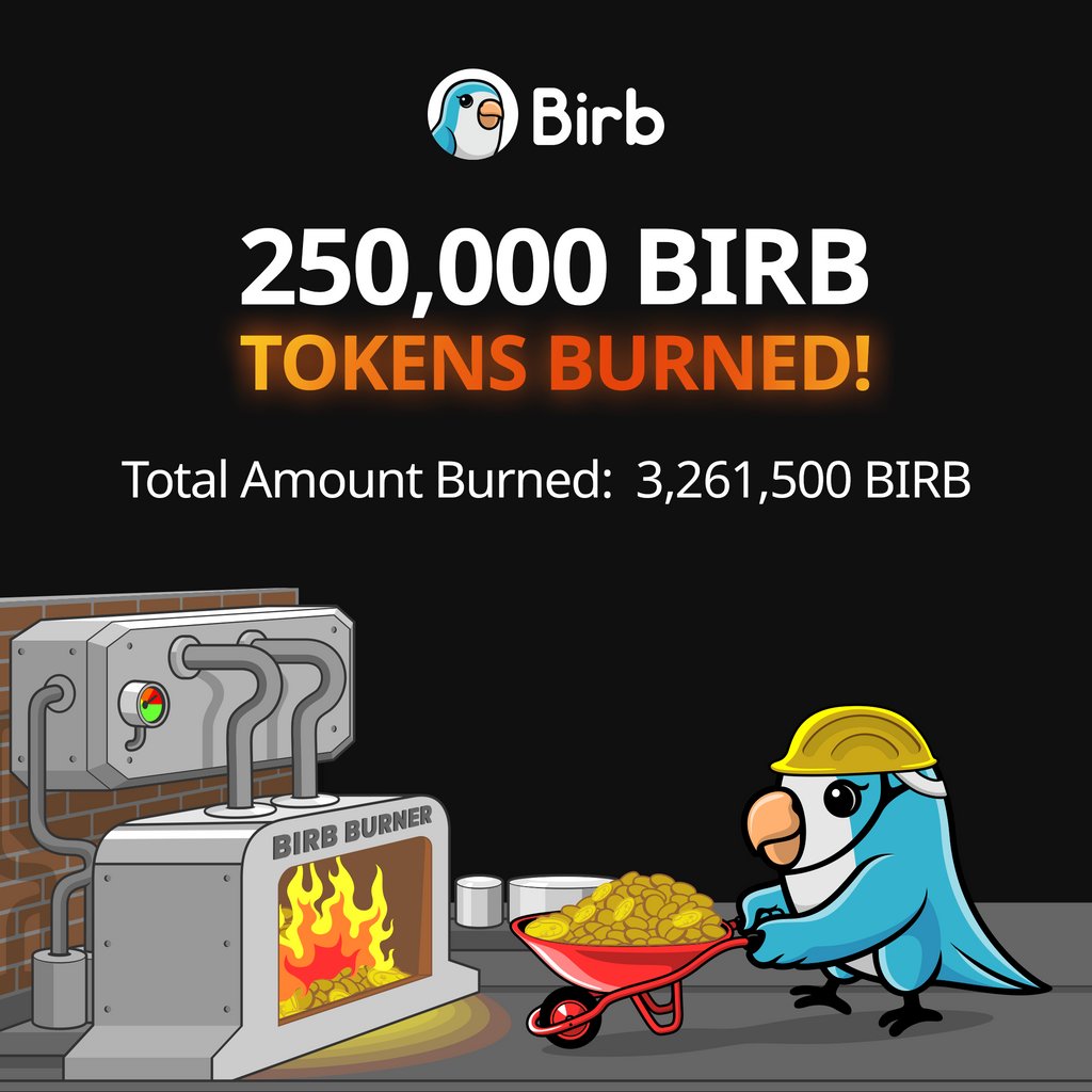 🔥🐦💥BIRB TOKEN INFERNO! 💥🐦🔥 We've just TORCHED another 250,000 $BIRB tokens! 🚀 Observe as the overall supply DIMINISHES and BIRB's worth SOARS over time! BURN: bscscan.com/tx/0x6f80935f4… Total Burned: 3,261,500 BIRB 🦜🔥 #BSC $BIRB #TokenBurnParty 🔥🪙