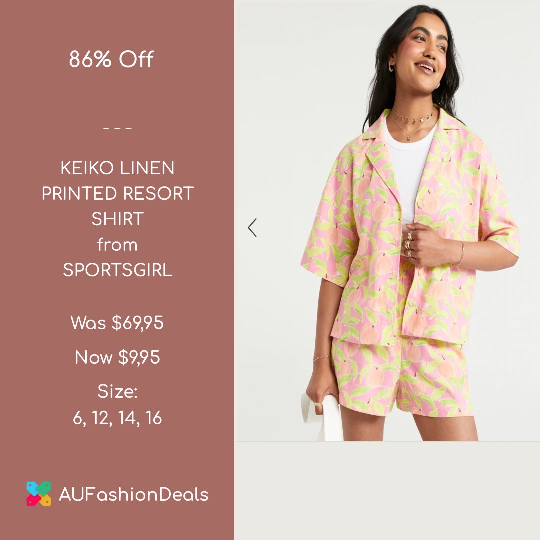 #DealOfTheDay KEIKO LINEN PRINTED RESORT SHIRT from SPORTSGIR - 9,95$ (was 69,95$) with 86% discount.
aufd.link/21CAee
#australianfashion #sale #linenclothing #shirt