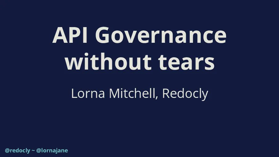 Today I'm at #endpointcon #appdevcon in Amsterdam, giving a talk "API governance without tears". The slides are available: lrnja.net/3LZKZLK 

If you'd like to see the demo again after the session, find me in the hallway!