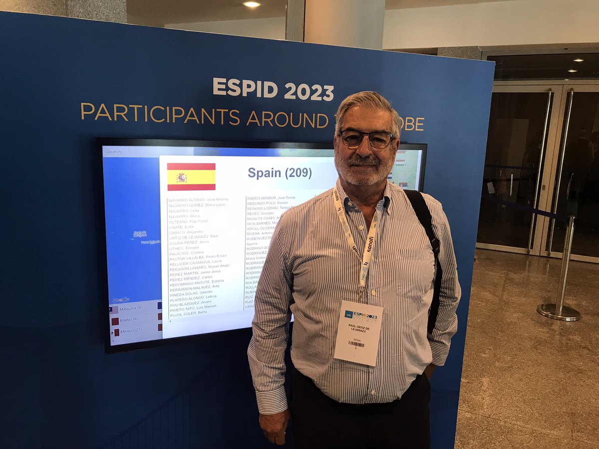Último día de sesiones en el #ESPID2023 : conferencias, presentaciones, simposios. Regreso con la cabeza llena de ideas e ilusionado hasta el próximo ESPID2024. Un abrazo a todos los colegas españoles!!!