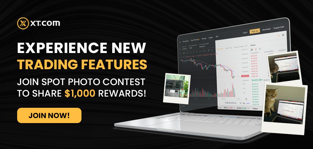 XTexchange's tweet photo. Are you ready to win $1000 USDT on the XT SPOT Photo Contest? ๐ธ
To enter:
๐ธ Sign up on https://t.co/x3toxzq339
๐ธ Retweet๐
๐ธ Add a creative photo of your workspace with the XT Spot platform in the background ๐ธ
๐ธ Share the photo using #XTSPOTPhotoContest with your UID https://t.co/4DDPKM8RP5