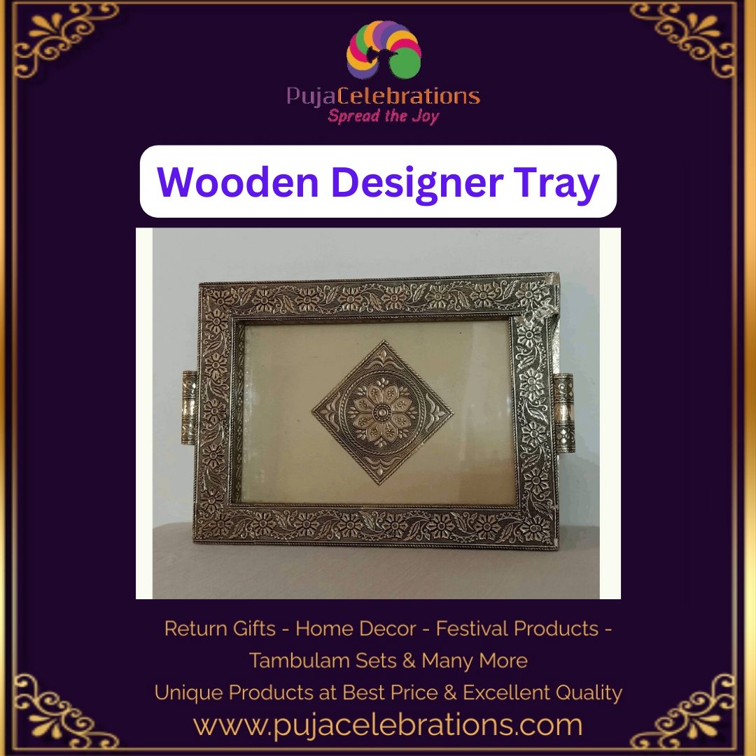 Wooden Designer Tray
Shop Online@  pujacelebrations.com/wooden-designe…
Call @ +91- 9344902485 / 9087270009
Like us on FB : facebook.com/pujacelebratio…
WhatsApp us on : wa.me/919344902485
Follow us on Instagram : instagram.com/pujacelebratio…

#weddingreturngift