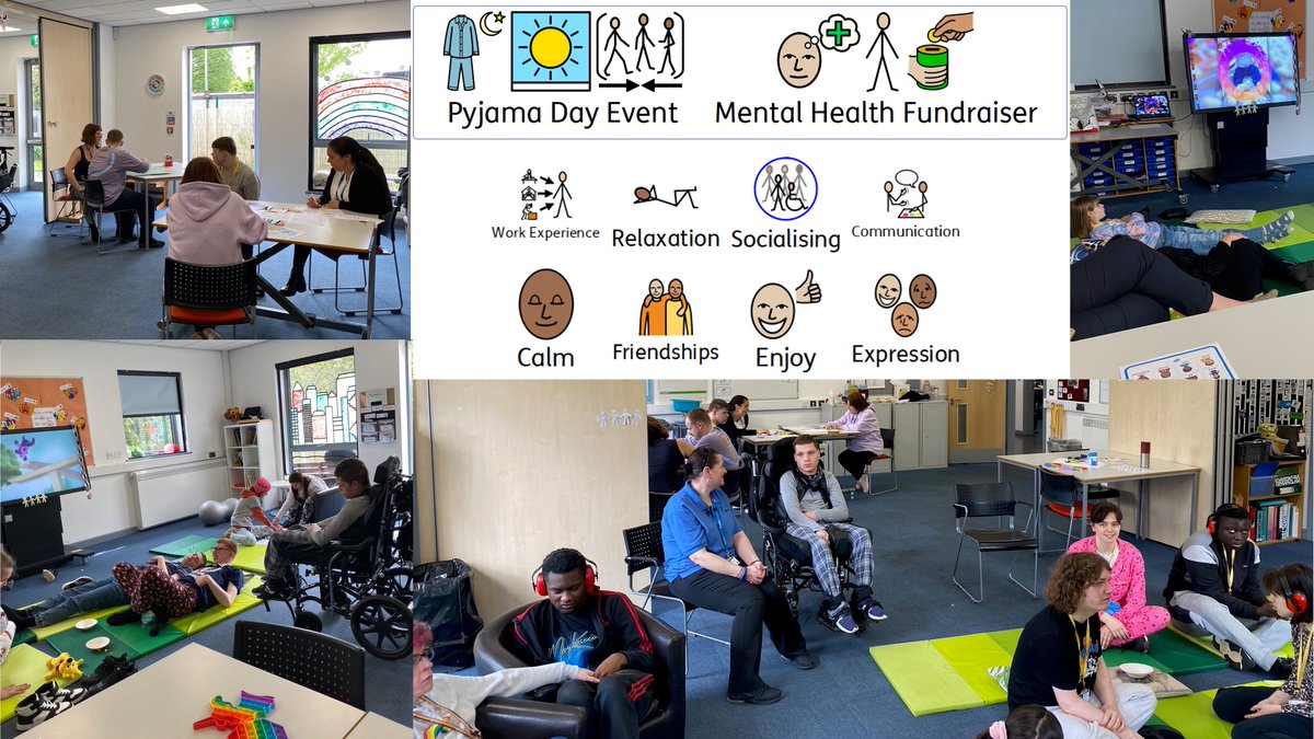 southstaffs's tweet photo. This week, Yellow 1 from #Rodbaston Futures held a pyjama themed mental health fundraising event for @MindCharity 😊💛 #FuturesFriday

£30 was raised for charity &amp; our learners got to socialise, work on their communication &amp; enjoy some time together with friends. Well done all 👏 https://t.co/0iYeOTs0Yb