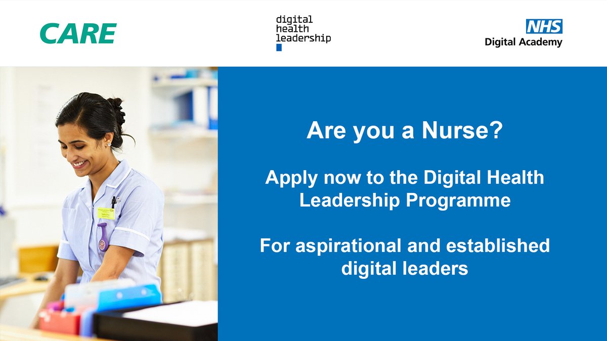 Are you a Nurse?

Applications are open for The Digital Health Leadership Programme until 14 May. Apply now for the chance to lead transformational change in your organisation.

Find out more and join a support webinar: orlo.uk/BmoEC

#IND2023 #NursesDay