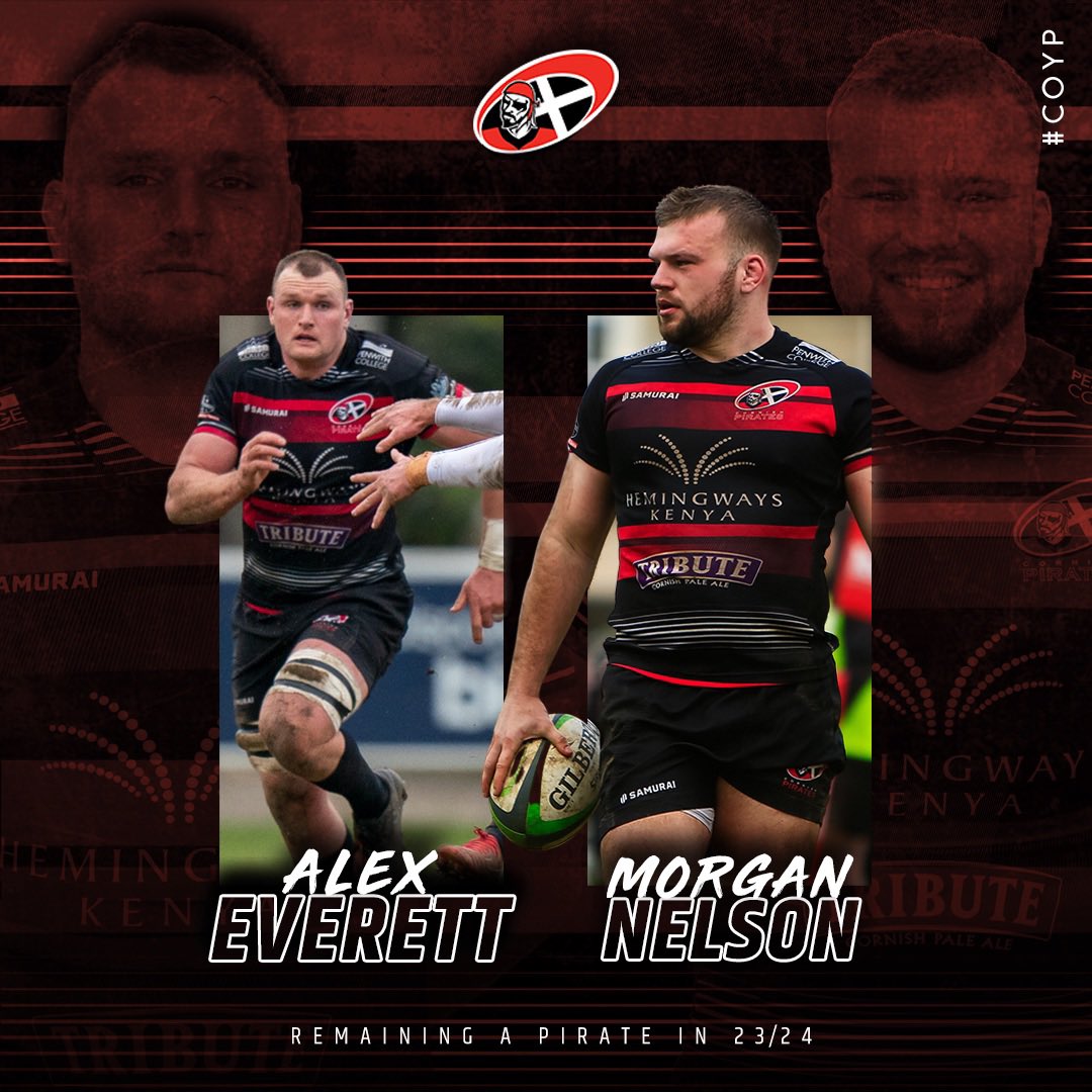 𝐂𝐎𝐍𝐓𝐈𝐍𝐔𝐈𝐍𝐆 𝐓𝐇𝐄 𝐉𝐎𝐔𝐑𝐍𝐄𝐘 ✍🏻

We are delighted to announce that Alex Everett and <a href="/MorgieNelson/">Morgan Nelson</a> will be extending their stays with the Cornish Pirates in 23/24. 

#COYP