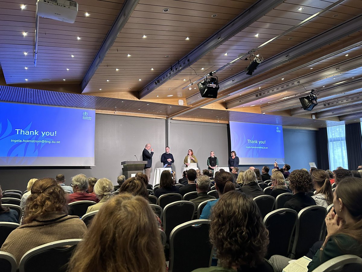 KirstyLiddiard1's tweet photo. Brilliant to see a Deaf Studies panel as part of Ingela Holmström’s keynote at #NNDR2023 https://t.co/bOmyHMqLU5