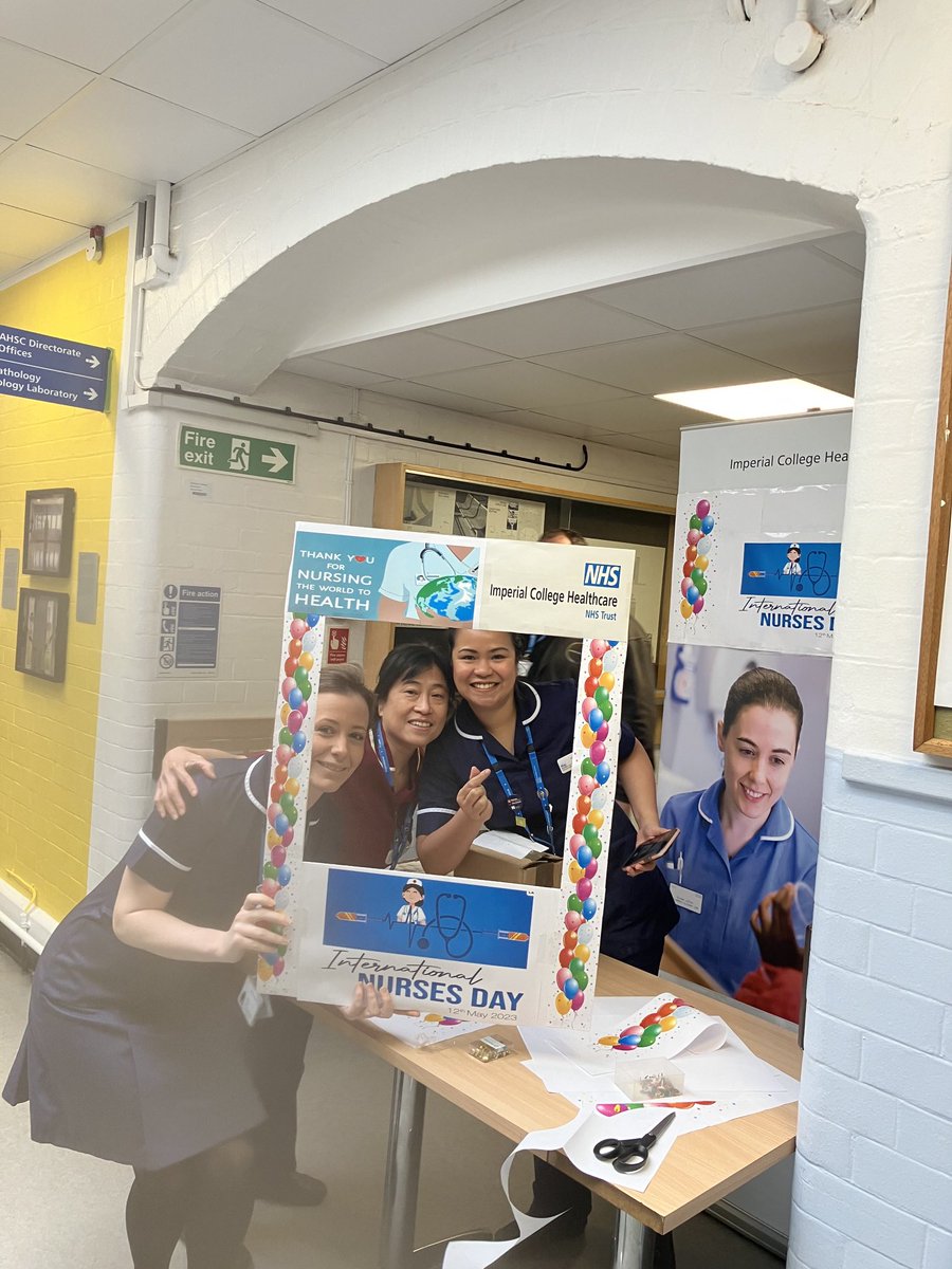 Getting ready to celebrate #InternationalNursesDay2023 here at Hammersmith Hospital! Hoping lots of ⁦@ImperialPeople⁩ come and visit our stand outside the canteen to get a free hot drink and cinnamon buns and maybe a freebie or two!