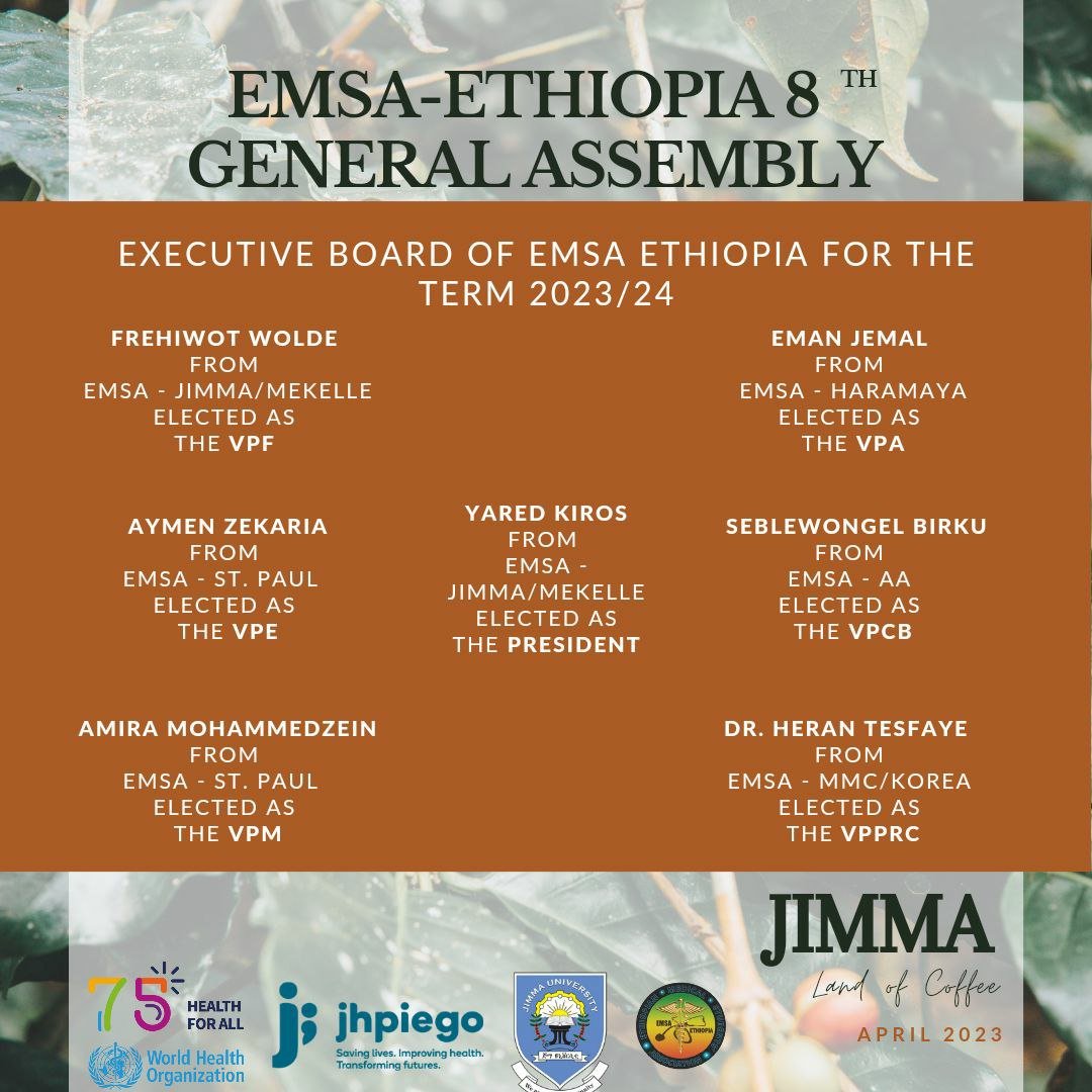 Excited to announce that I've been elected as VP for Members at <a href="/official_EMSA/">Ethiopian Medical Students' Association | EMSA</a>! I am committed to creating an inclusive environment, providing opportunities to enhance skills &amp; knowledge,&amp; ensuring members' active engagement in our initiatives. #EMSAEthiopia #VPforMembers