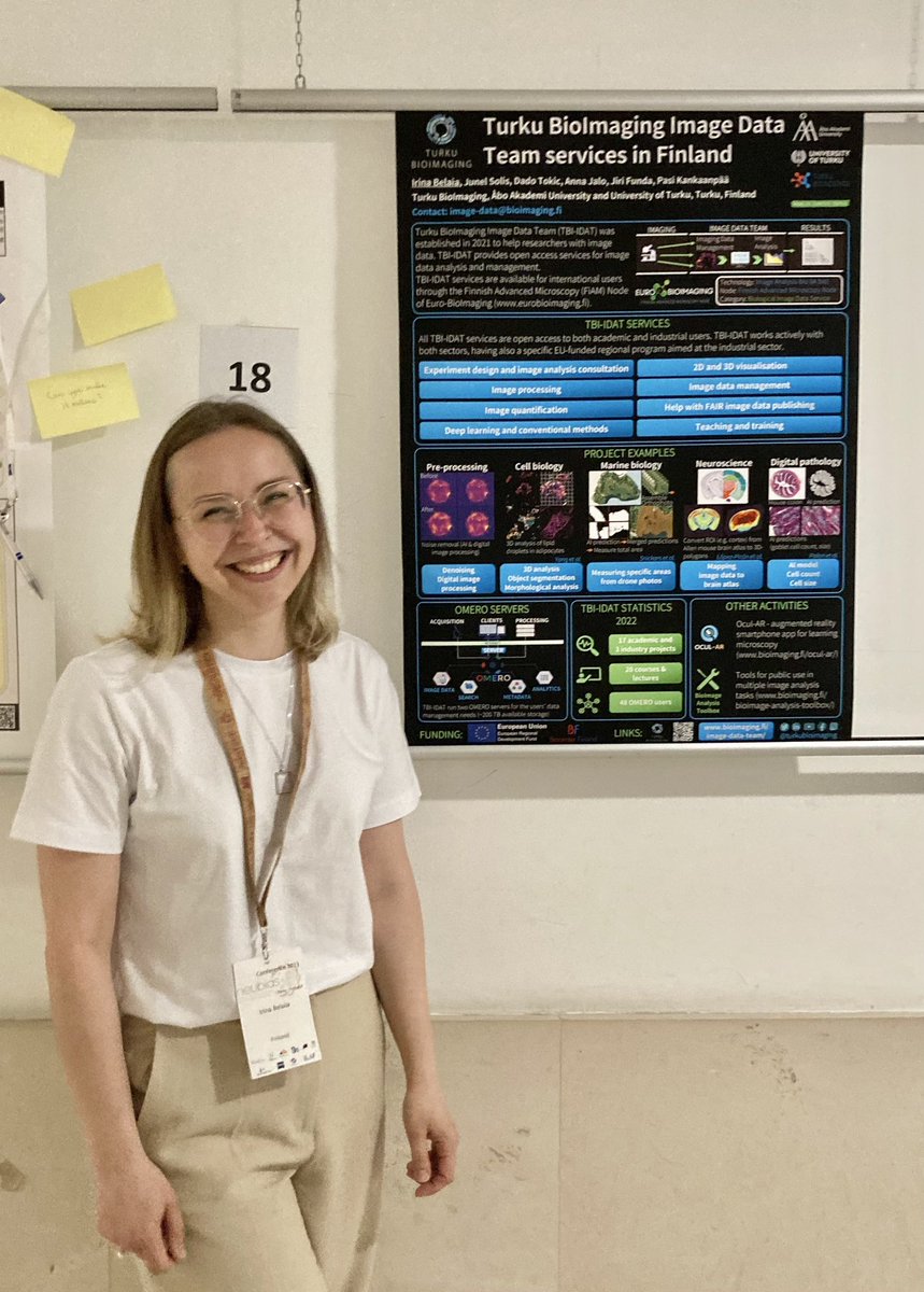 So excited to present a poster about @turkubioimaging Image Data Team’ services and activities at @NEUBIAS_ symposium in Porto. If you are attending, come to my poster today at 🕙12:30 and I will be happy to answer your questions😊
#bioimaging #imageanalysis #datamanagement