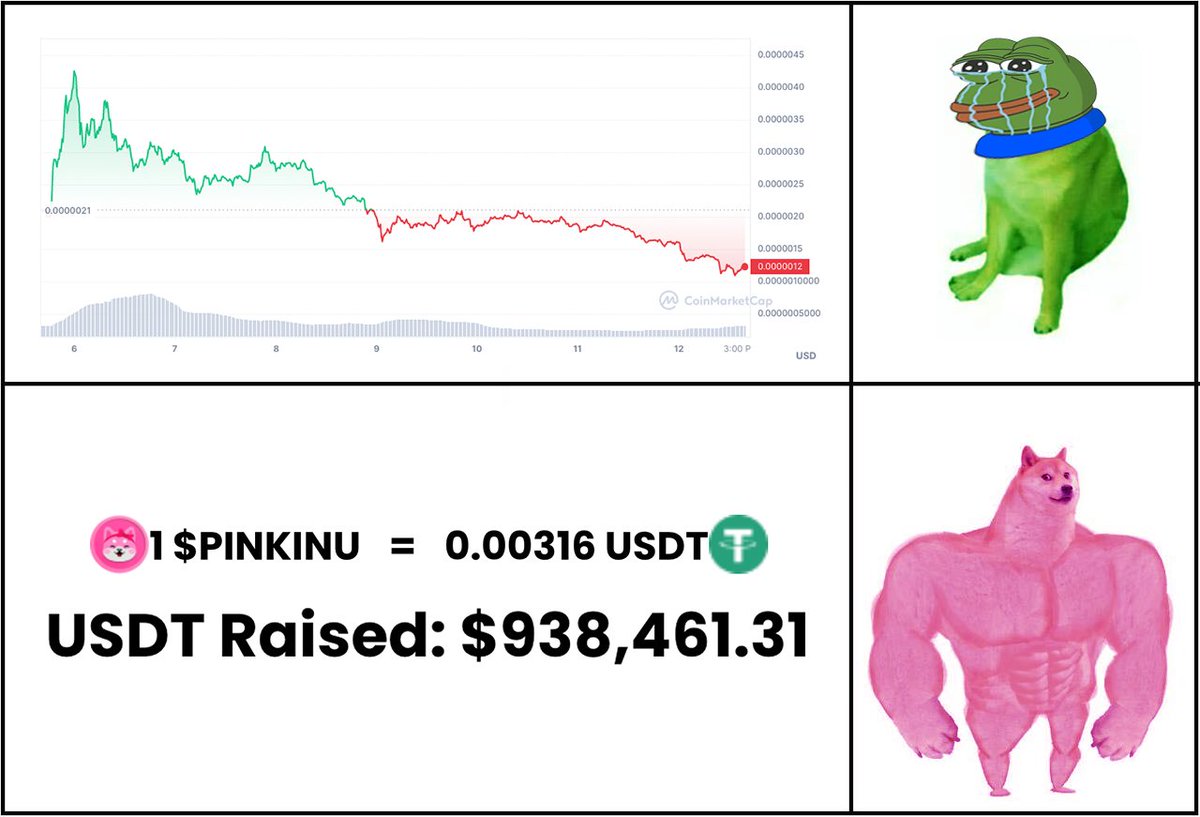 PinkinuOfficial's tweet photo. Dumping hard for $PEPE at this moment!

But $PINKINU is still on the go! Want to find other upcoming success? Join our presale now!!

#cryptocurrency #Pepe #memecoin #presale https://t.co/r4WqfdyMyP