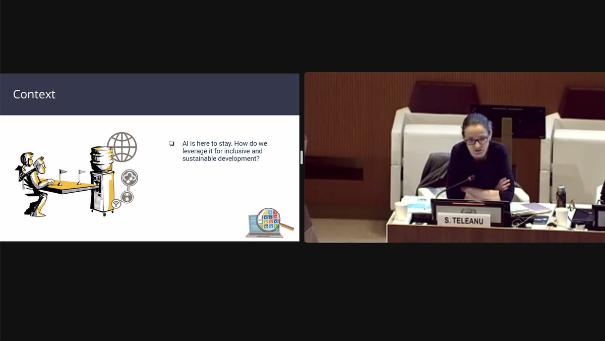 📢 "AI is here to stay. The question is, how do we leverage it for sustainable development?" - asks Sorina Teleanu, Director of Knowledge, <a href="/DiplomacyEdu/">DiploFoundation</a> at @ECDEatUNCTAD.