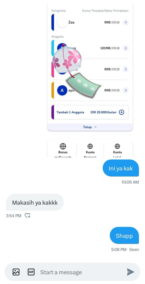 zaastray's tweet photo. Proof yang beli paket xl Akrab di aku🎐 

Cont- https://t.co/7bCRE6Jcm1