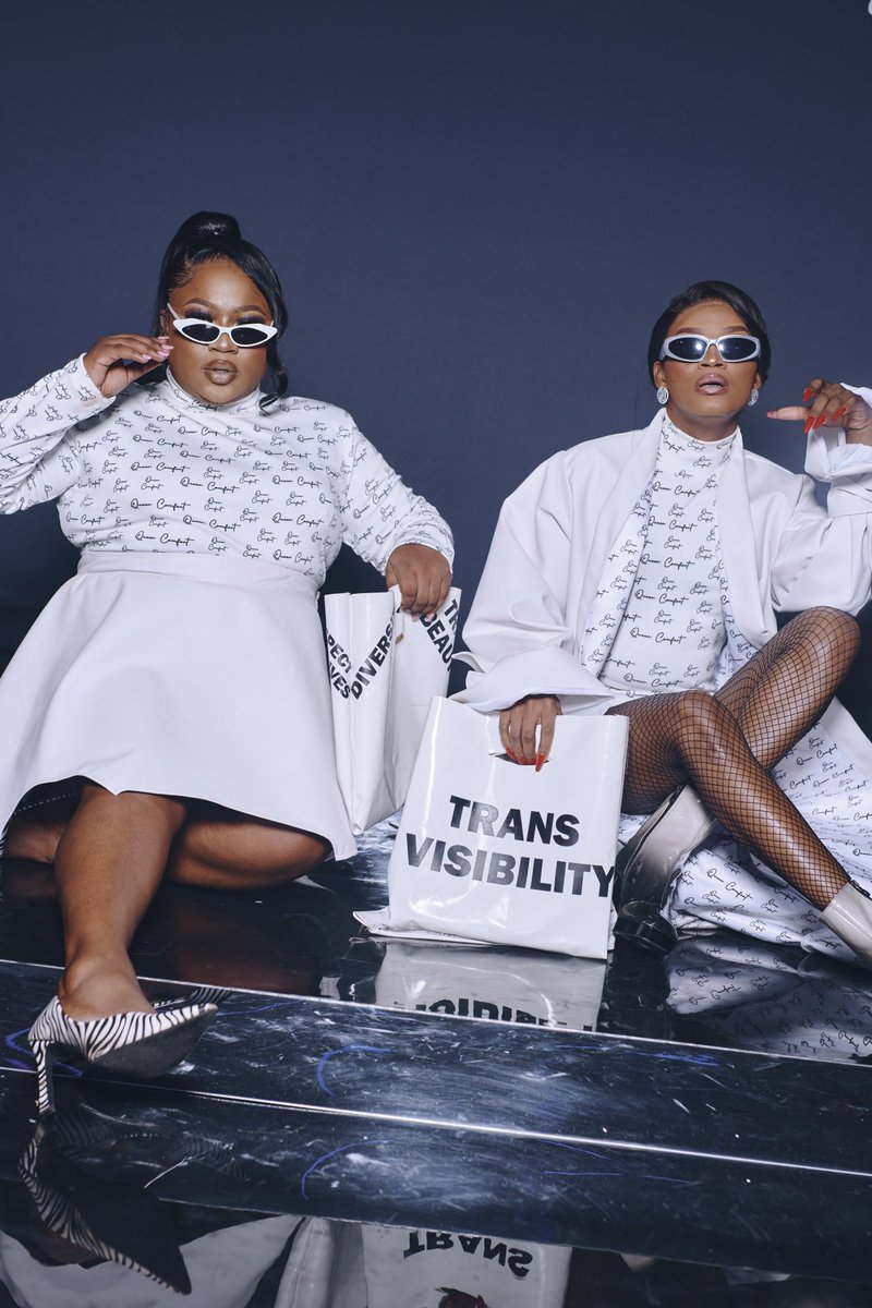 Queer_Comfort's tweet photo. .@TumiPowerhouse and @YayaRSA at the launch of #MuglerHM #HMMugler #HMSouthAfrica collaboration in Queer Comfort with a strong message on inclusion of Trans people photographed by @king_henry_iiv 💝🏳️‍⚧️ https://t.co/peYeqw650C
