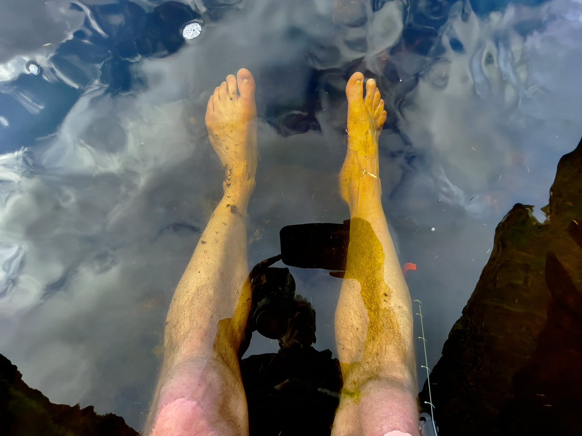 Aching limbs cooling off in the river Etive after a 13 mile trek in the mountains above Glencoe. Also tipping some essential hydration down my neck. #scotland #scottishmountains #glencoe #mountain #visitscotland