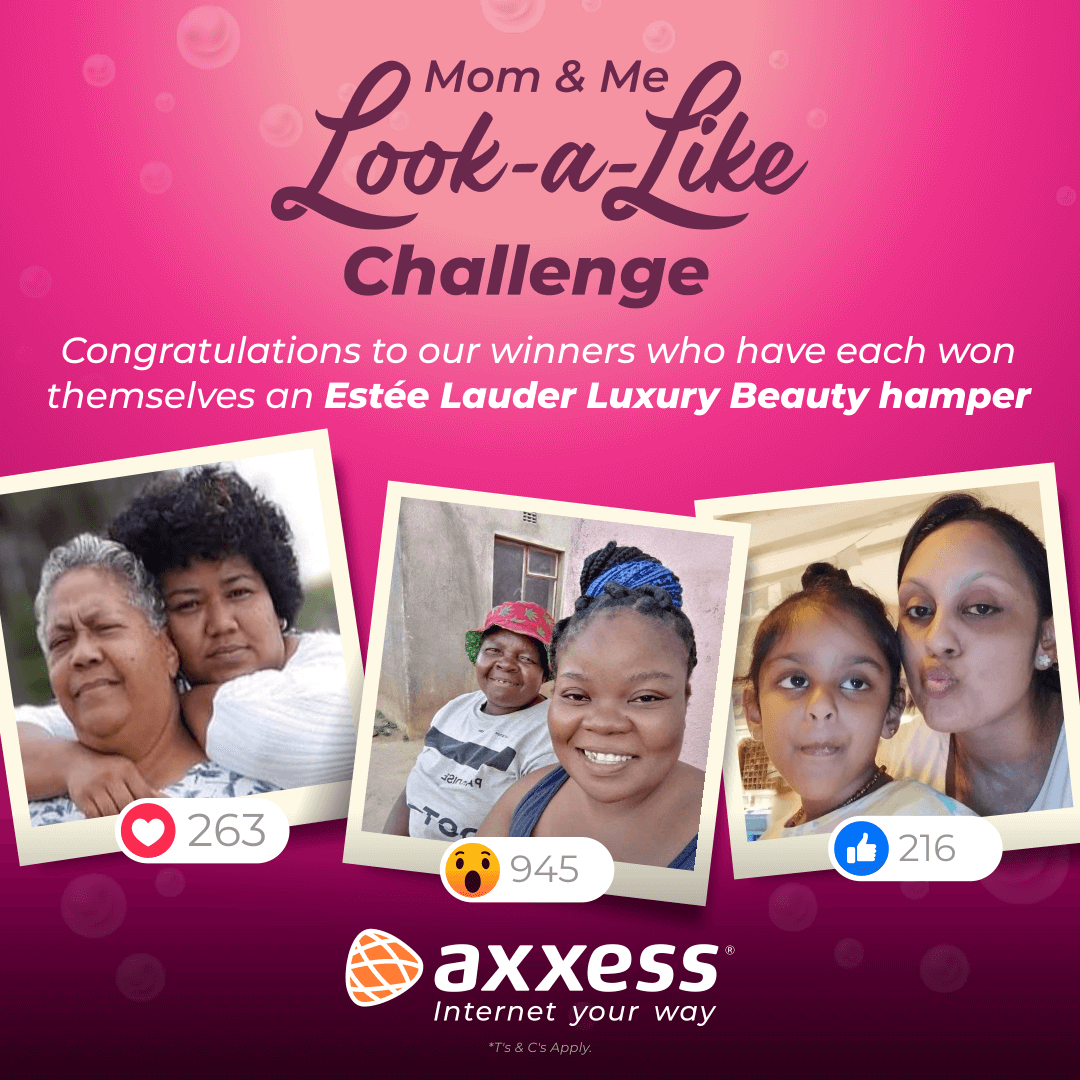 AxxessInternet's tweet photo. Congratulations to the 3 lucky winners of the Axxess Mom and Me Lookalike Challenge, voted for by YOU.
Thank you for sharing your beautiful bond with us and inspiring us all. We hope you enjoy your well-deserved prizes! 🎁
#AxxessMomAndMe #LookalikeChallenge #AxxessInternet 🎉 https://t.co/vw2Nz50pAo