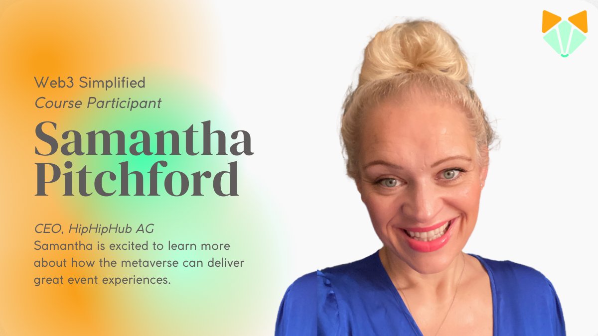 Fox and Happy Blocks (@foxhappyblocks) on Twitter photo Next up for our #Web3Simplified course participants introductions is <a href="/S_pitchy/">Samantha pitchford</a>! As a founder in the events industry, Samantha is most excited to learn about how the #metaverse can deliver great event experiences.
Read more below!
fhblocks.xyz/fresh-faces-in… Next up for our #Web3Simplified course participants introductions is <a href="/S_pitchy/">Samantha pitchford</a>! As a founder in the events industry, Samantha is most excited to learn about how the #metaverse can deliver great event experiences.
Read more below!
fhblocks.xyz/fresh-faces-in…