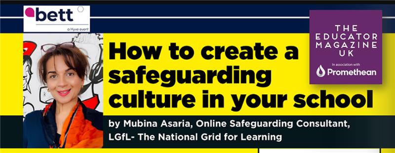 LGfL's tweet image. Looking to create a culture of #safeguarding in your school? 

See the latest edition of the @EducatorMagUK to learn more about how to do this including a #free resource to utilise in your #classroom! 

paperturn-view.com/?pid=MzI325063…

#onlinesafety #curriculum