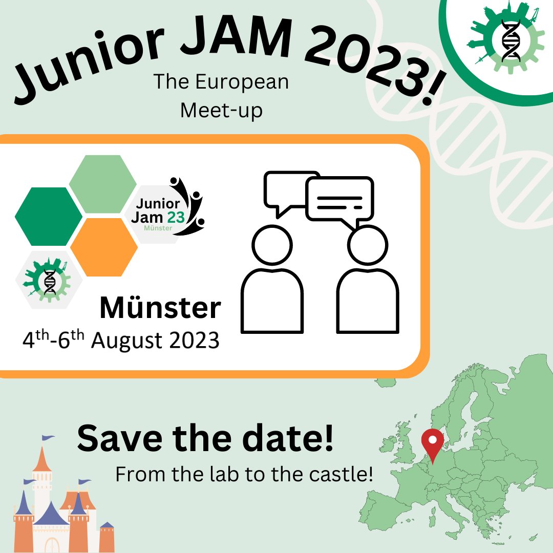 iGEM_Muenster's tweet photo. Save the date! From 4th to 6th of August we will host a meet-up in Münster, Germany! 🌍 More information will follow soon! #igem #igemmünster #igemmeetup #münster #europe https://t.co/qrJ85BUZ7R