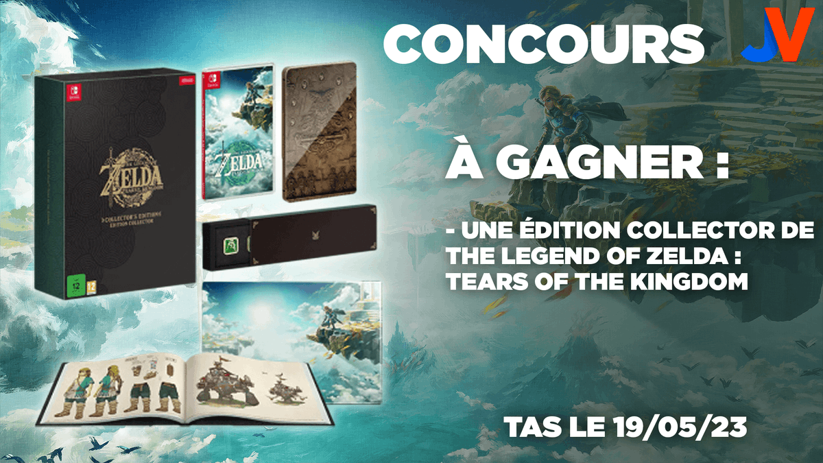 🔵 CONCOURS ZELDA : TEARS OF THE KINGDOM 🔴 Pour la sortie de The Legend of Zelda :Tears of The Kingdom, on vous fait gagner une édition collector du jeu ! Il a reçu un excellent 19/20 sur JV ! 🎁 RT+Follow @JVCom 🎁 ⚔ 1 gagnant ⚔ TAS 19/05 : docs.google.com/document/d/137…