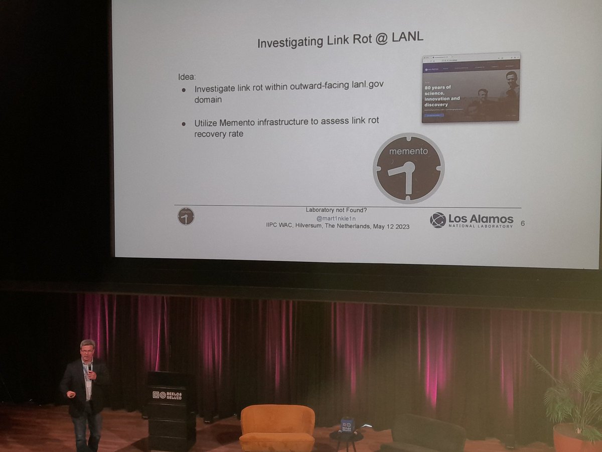Laboratory not fond? Investigating Link Rot <a href="/LosAlamosNatLab/">Los Alamos National Laboratory</a> ask <a href="/mart1nkle1n/">Martin Klein</a> 
#IIPCWAC2023