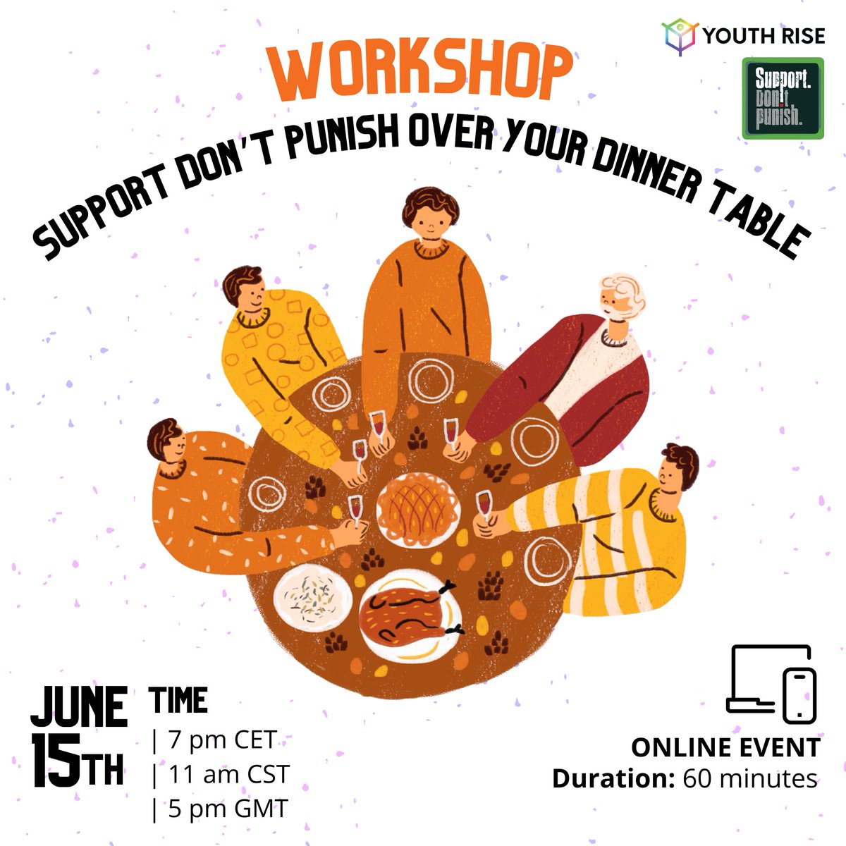 Don't miss out our workshop #SupportDontPunish over your dinner table" happening next month &amp; providing resources on how to talk about #drugpolicyreform and #harmreduction in informal and not-so-informal conversations💬🗣Keep posted for more info📲 #SDP2023 #SDP