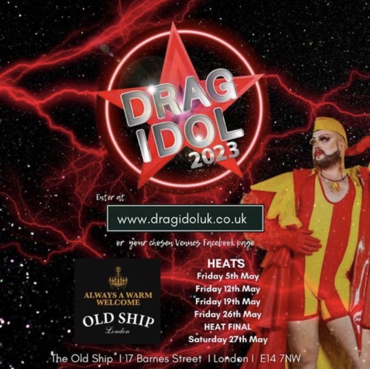 Sashay to <a href="/OldshipE14/">OldshipE14</a>  for <a href="/DragIdolUK/">ᴅʀᴀɢ ɪᴅᴏʟ ᴜᴋ</a>! 🎤
See the queens lip-sync for their lives &amp; cheer your fave. Plus, enjoy the hilarious show by <a href="/SonofaTutu/">Son of a Tutu (He/She/They)</a>, the winner of Drag Idol 2011.
Don’t miss this drag-tastic night. Werk it!
#dragidol #oldship #dragqueen #lipsync #tutulove