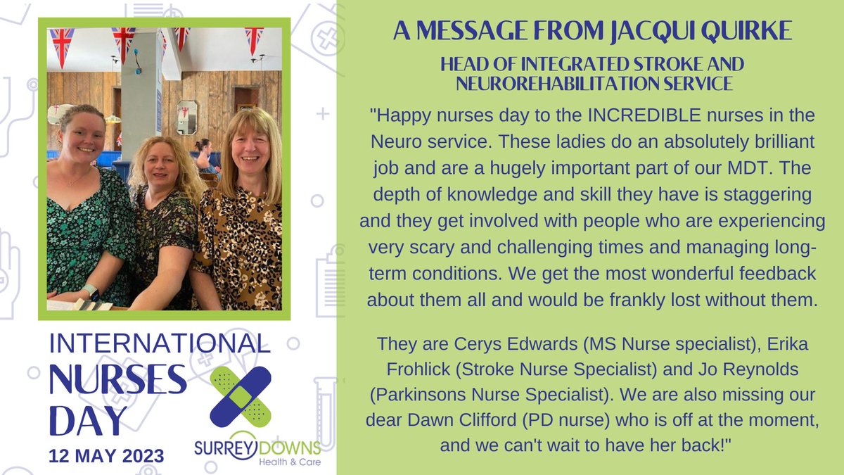 Happy International Nurses Day!💙

Today is International Nurses Day and we are celebrating together. We would like to start the day with a message from <a href="/QuirkeJacqui/">Jacqui Quirke</a>, Head of Integrated Stroke and Neurorehabilitation Service. #NursesDay