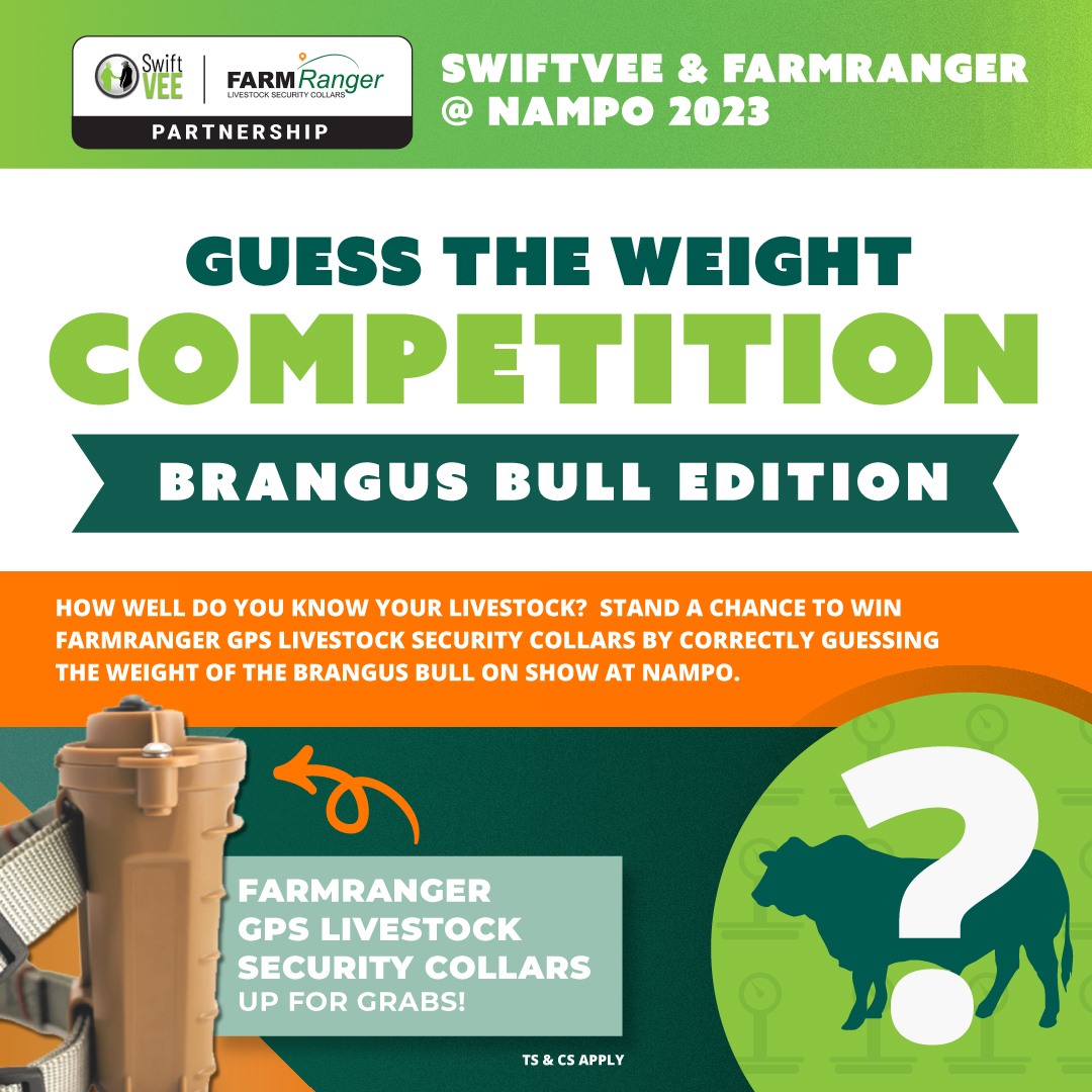 SwiftVEE (@teamswiftvee) on Twitter photo Visit our stall at NAMPO 2023 for a 'Guess the Weight' competition presented by SwiftVEE & <a href="/FarmRangerSA/">FarmRanger</a>
We have a massive prize up for grabs courtesy of FarmRanger that you don't want to miss out on.
Enter the competition in the Nutrifeeds Hall (Stall 17). Visit our stall at NAMPO 2023 for a 'Guess the Weight' competition presented by SwiftVEE & <a href="/FarmRangerSA/">FarmRanger</a>
We have a massive prize up for grabs courtesy of FarmRanger that you don't want to miss out on.
Enter the competition in the Nutrifeeds Hall (Stall 17).