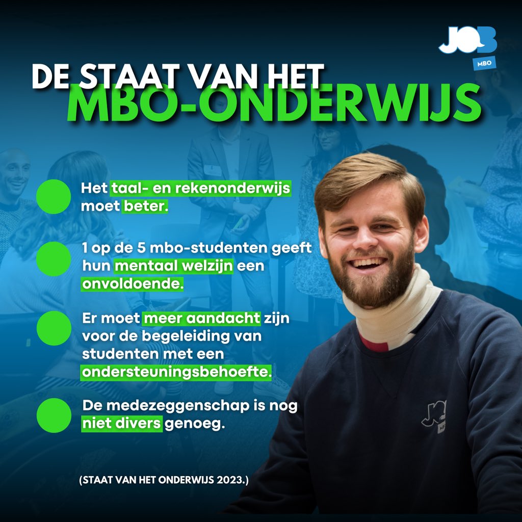 Hoe gaat het op jouw school? Laat het ons weten!

Dit is de staat van het mbo-onderwijs (volgens de Onderwijsinspectie). De Onderwijsinspectie presenteert ieder jaar hun rapport over de staat van het onderwijs. Dit staat erin over het mbo.