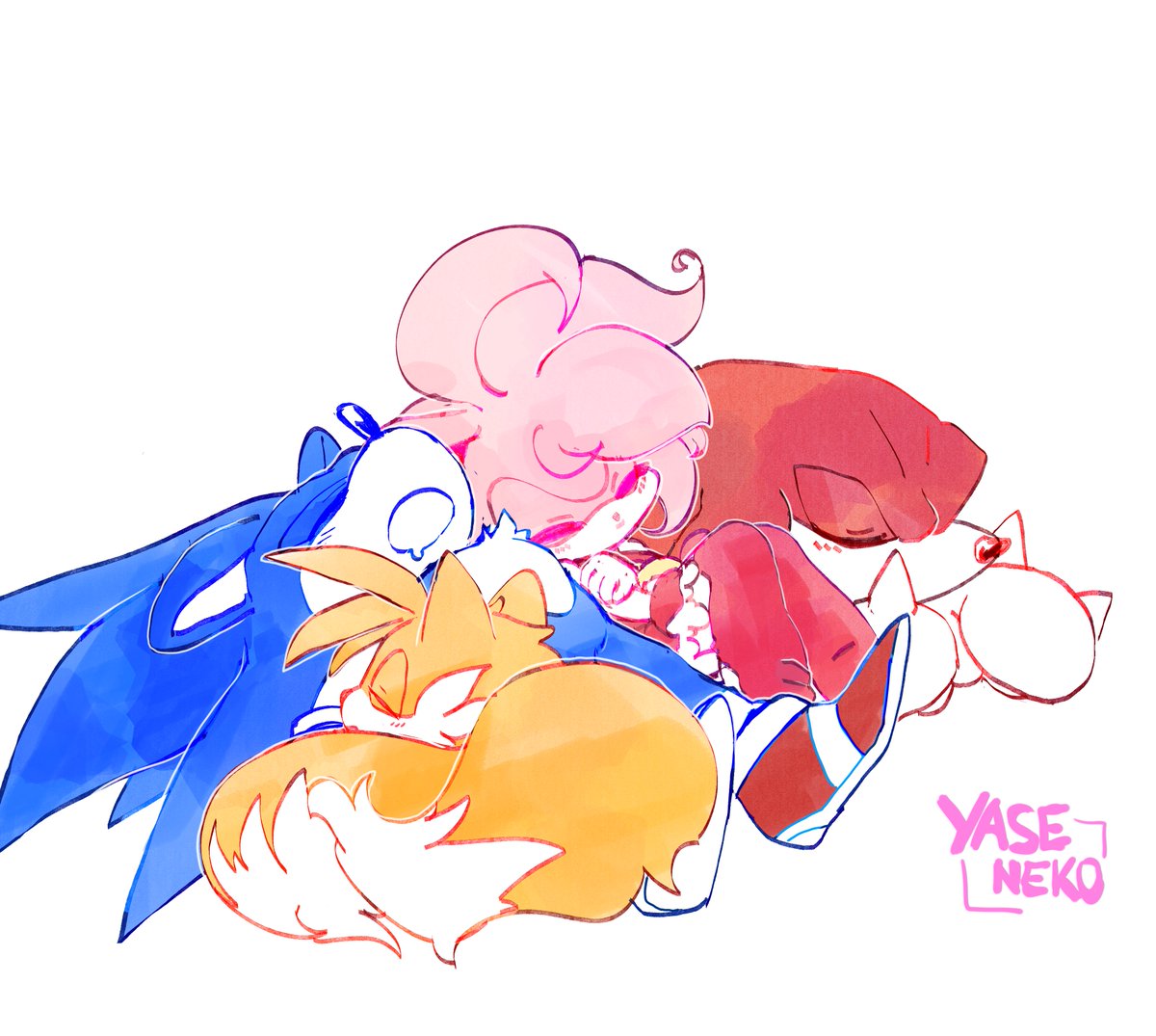 OH GOD WHAT HAVE YOU DONE THEY ARE ALL SLEEPING NOW

#sonic #knuckles #TailsTheFox #tailswithdabomb #sonamy #SonicTheHedgehog #amyrose
