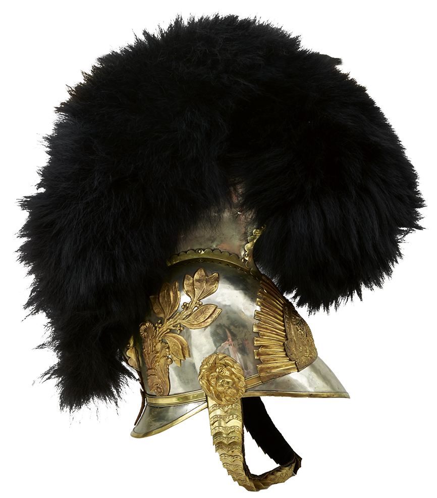 A HOUSEHOLD CAVALRY PATTERN 1817 HELMET now on the preview page for our Summer Fine Arms & Armour auction antonycribb.com #militaria #militaryuniform #headdress #householdcavalry #helmet #waterloo #peninsulawars #royalarms #bearskin #helmetplate