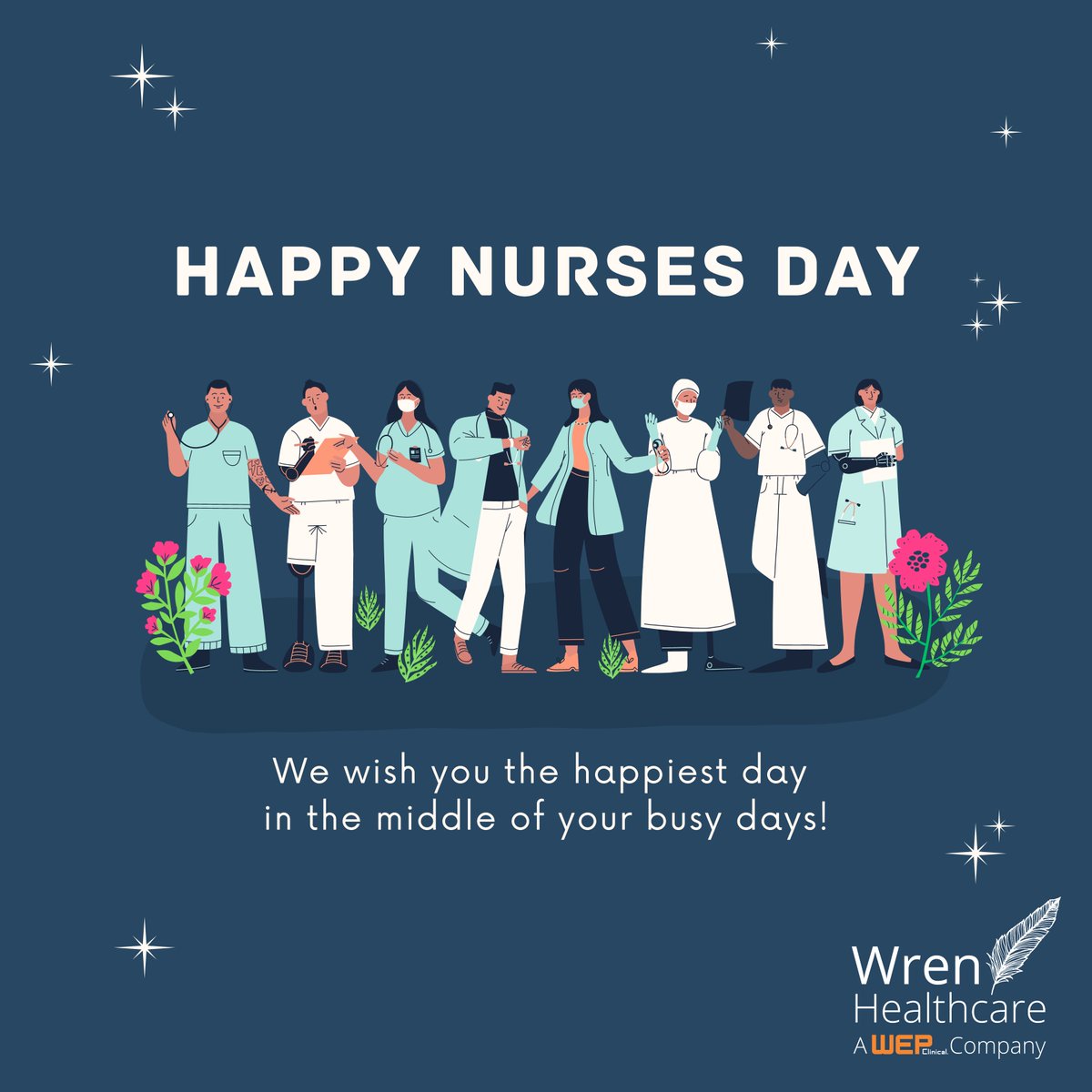 WrenHealthcare's tweet photo. �� Happy #InternationalNursesDay! 🩺💙

Today, we celebrate the incredible nurses at Wren Healthcare. Thank you for your dedication to patient care and advancing medical research.

To all nurses, we honor and appreciate you every day. Your selflessness inspires us all. https://t.co/8AYbhvIVtO