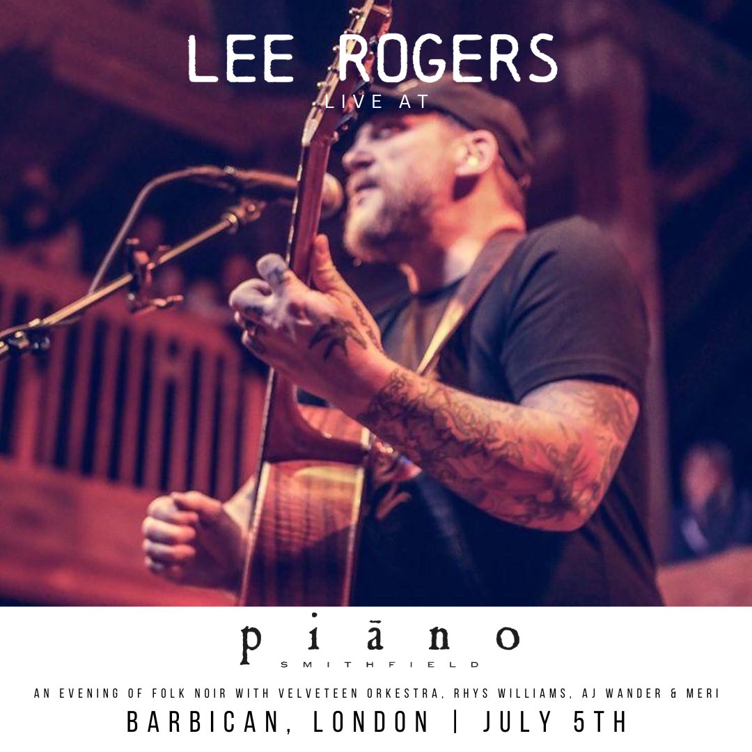 LeeRogersmusic's tweet photo. Hey hey, so I have shows coming in at the minute. This is gonna be a cool one folks. Piano Smithfield , at the Barbican. Look forward to playing in Ol’ London again!!! LR 

https://t.co/WKUhJ0eJ4y https://t.co/zzYtwlOAaE