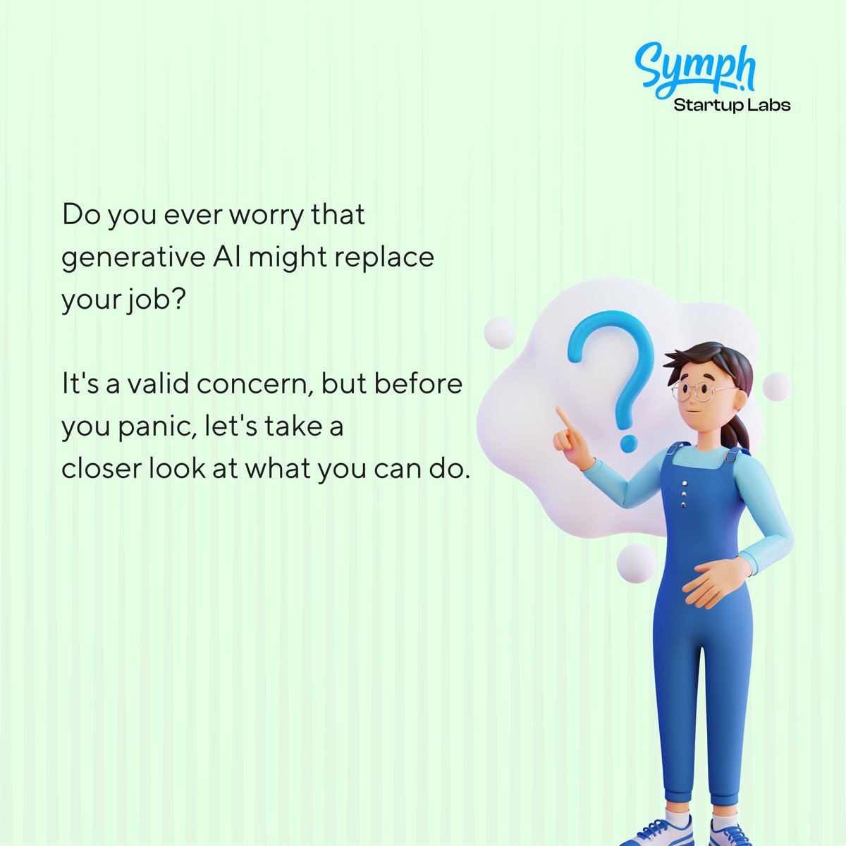 symphstartups's tweet photo. Will AI take your job? Let's debunk the myth! 

Swipe more to discover why AI can be your career ally instead. 

#BuildOpenlyWithAI #TechForBusiness #ChatGPT #OpenAI #ThisPostMightAlsoBeGeneratedByAI #ArtificialIntelligence https://t.co/7nhN7NuqN6