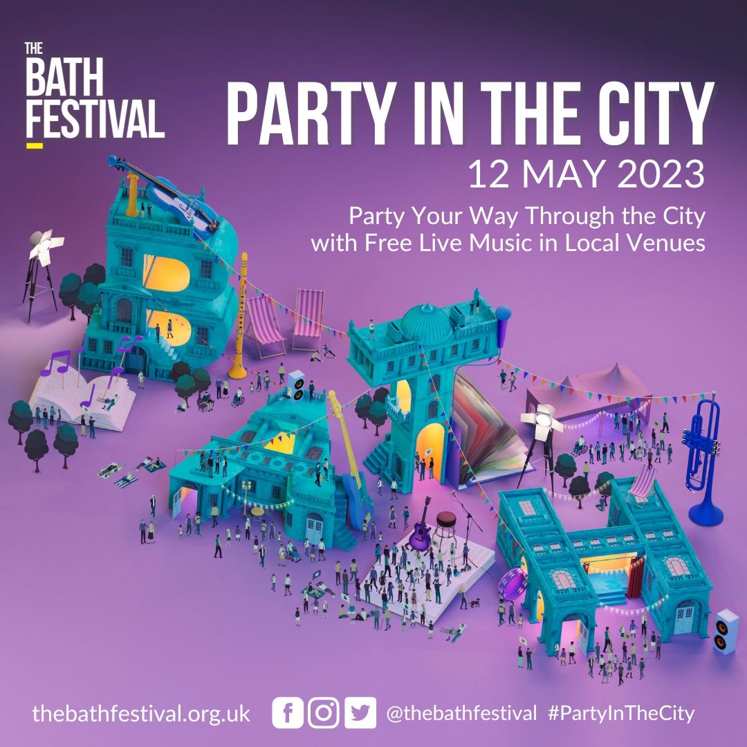 Don't miss Party in the City this evening from 5pm, kicking off the Bath Festival for 2023! Enjoy free live music at dozens of venues across the city - the full programme can be found here: bathfestivals.org.uk/the-bath-festi…