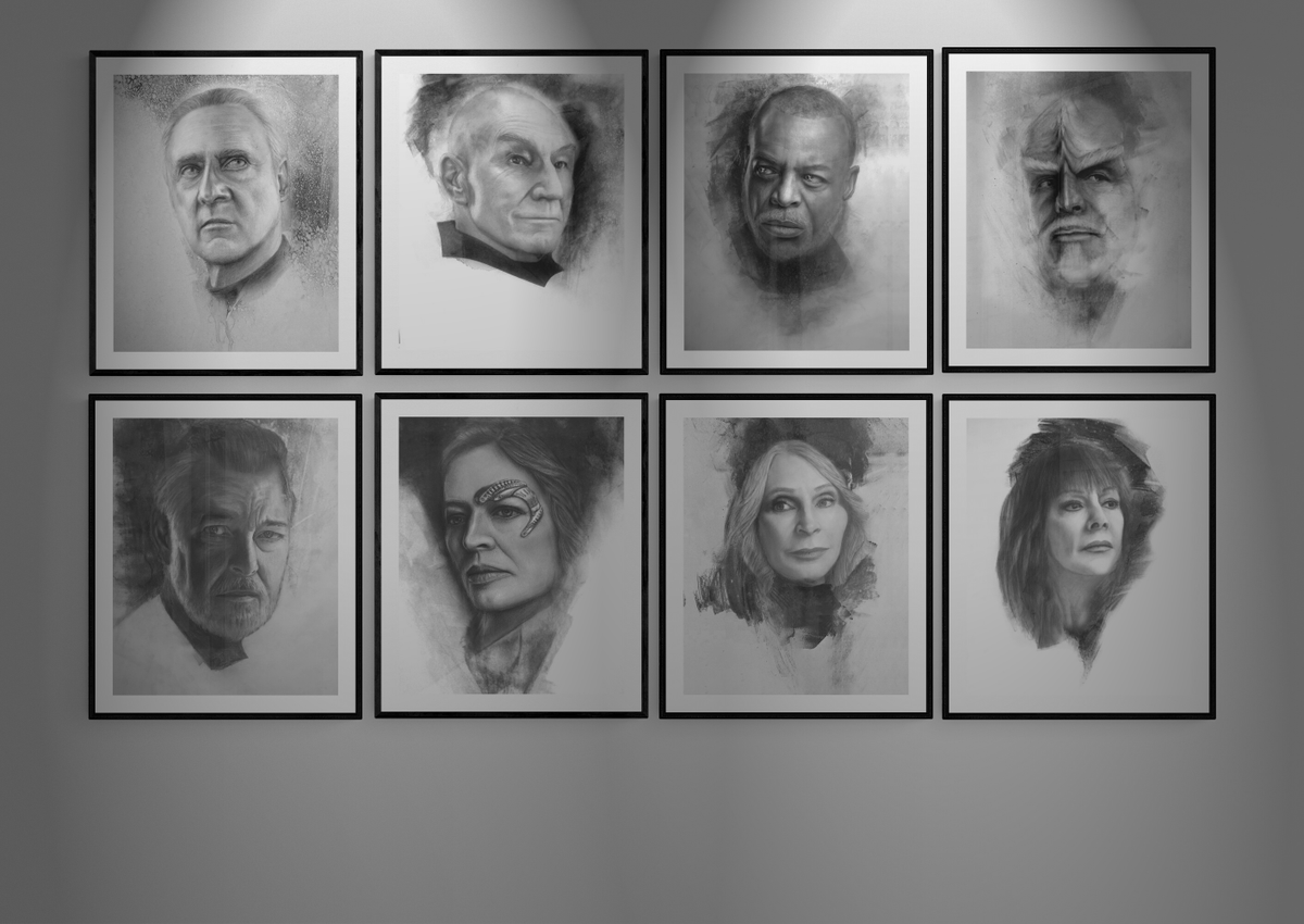 PixelsFromMars's tweet image. Here are all my #charcoal #portraits  from my #StarTrekPicard  art project. Learned a lot from this, charcoal is hard but really great!   #picardseason3 #fanart #StarTrek 

@BrentSpiner @SirPatStew @levarburton @akaWorf @jonathansfrakes @JeriLRyan  @gates_mcfadden #MarinaSirtis
