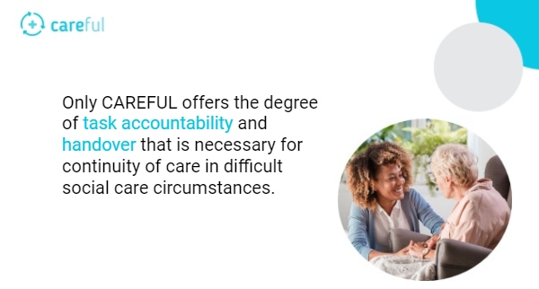 Only CAREFUL offers the degree of #taskaccountability and #handover that is necessary for #continuityofcare in difficult #socialcare circumstances.