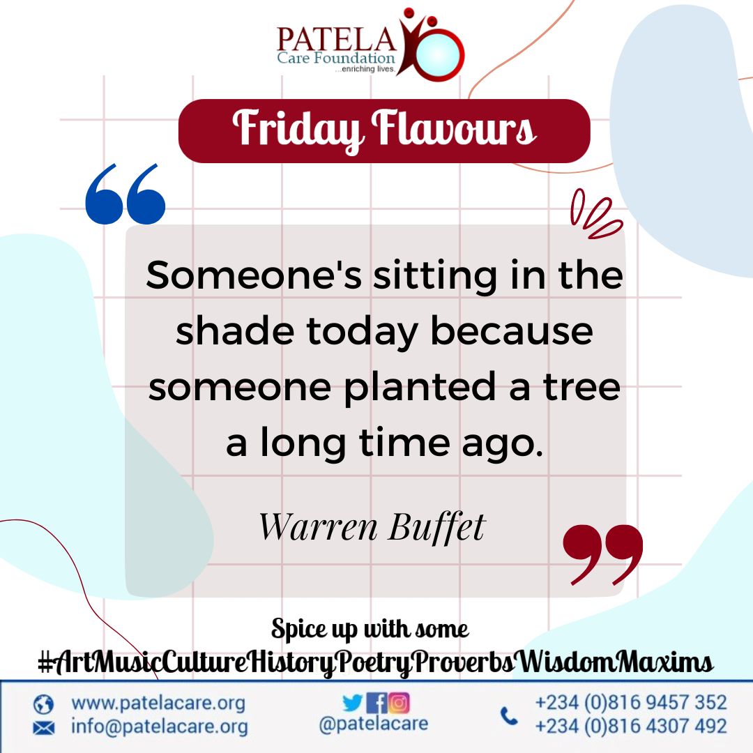 #FridayFlavours
#TGIF
#PatelaCareEnrichingLives

Spice up with some #ArtMusicCultureHistoryPoetryProverbsWisdomMaxims

#GlobalHealth #Health #Healthcare #Medicine #UHC #WHO #UNHCR #NCFRMI #IDPs #WASH #SDGs  #UNDP #UICC #UNESCO #Patelacare #PatelacareEnrichingLives
#Cancer