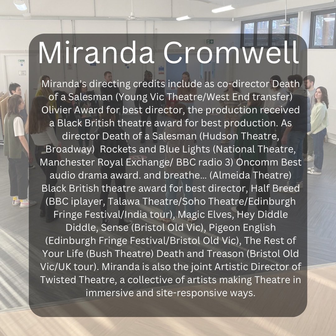 Dir_Playground's tweet photo. Last few places for the Weekend Workshop with @MirandaCromwell! Don’t miss the chance to work with an Olivier award winner and take a self tape home with you! Book your place now! https://t.co/o9rbINedfz https://t.co/AANAlCJG3r