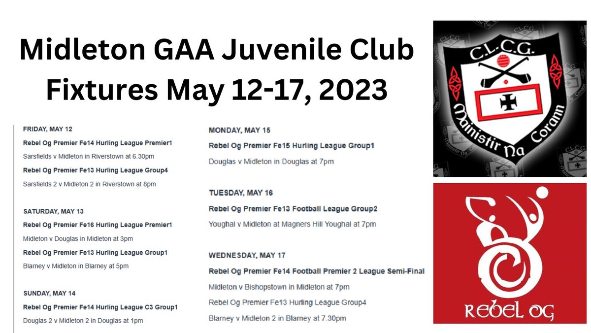 This week's Juvenile Club Fixtures....best of luck to all our teams...#UpTheMagpies