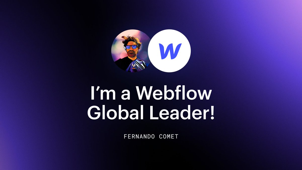 fernandocomet's tweet photo. I am into Webflow's Global Leaders Program!
Huge thanks to @EmilyLonetto @jaramontez and @webflow for this amazing opportunity.
Can't wait to make things happen for #WebflowMadrid, specially for people learning and Agencies coming to Webflow.
Stay tuned!
#WebflowGlobalLeader https://t.co/oaQS2NPyCK