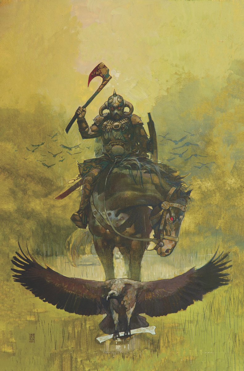 #FrazettaFriday Browse our <a href="/frazettagirls/">Frank Frazetta</a> / #DeathDealer offerings at incendium.online/collections/fr…

Artwork by <a href="/alexmaleev/">Alex Maleev</a>