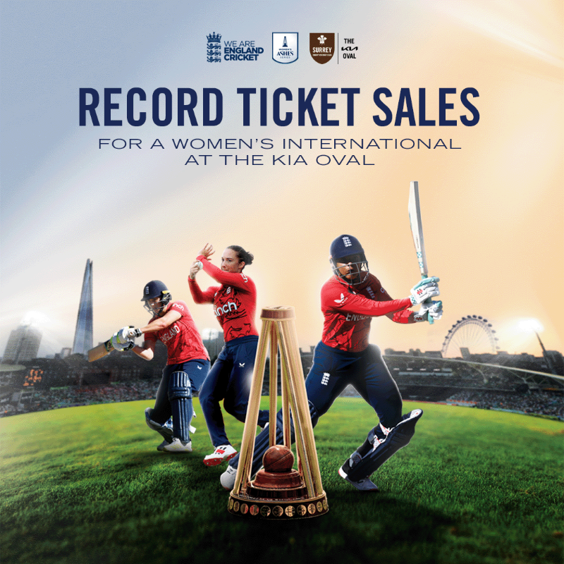 surreycricket's tweet photo. The Kia Oval is buzzing for this summer’s Women’s Ashes Vitality IT20 🤩

The blockbuster match up between the two best sides in the world is going to be the biggest women's international at the ground ever! 🏴󠁧󠁢󠁥󠁮󠁧󠁿🇦🇺 

With over 1️⃣0️⃣,0️⃣0️⃣0️⃣ tickets sold so far, it's a new record!