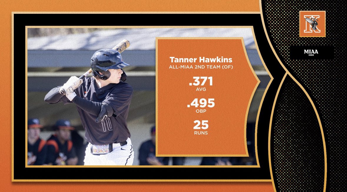 kzoobaseball's tweet photo. Join us in congratulating @10TannerHawkins and @t_sylv_35, as they were both nominated to the All-MIAA Second Team! 🐝⚾️

#d3baseball https://t.co/89LE5eUgte