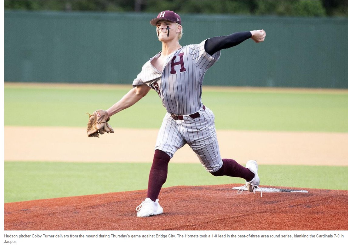 tturner911's tweet photo. Great night on the mound for @Cturner025 against a very good Bridge City team. CG 7 IP, 2 hits, 12ks, 0BB, 0 runs. https://t.co/Vj0u8dPwiU