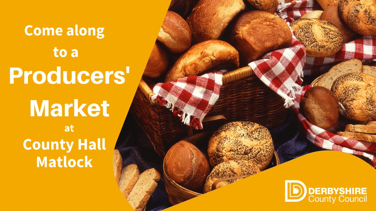 vpdd's tweet photo. Love discovering local produce? 🍏🍇🥕 Save the date for @derbyshirecc's first Producers’ Market at County Hall #Matlock on Wednesday 24th May 🙌

Discover meat, fruit, vegetables, bread, eggs, milk, honey, jams, cakes, beer, cider, wine and more!😋

10am-2pm. Free entry. https://t.co/VSJlm6JtPv