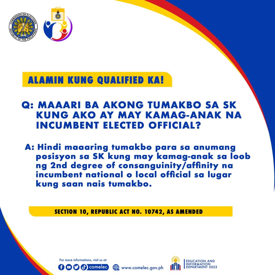 OEO_MALAY's tweet photo. Tatakbo ka ba sa October 30, 2023 Barangay and SK Eleections? 
#alamin #bske2023 https://t.co/HdCg1eHSv2