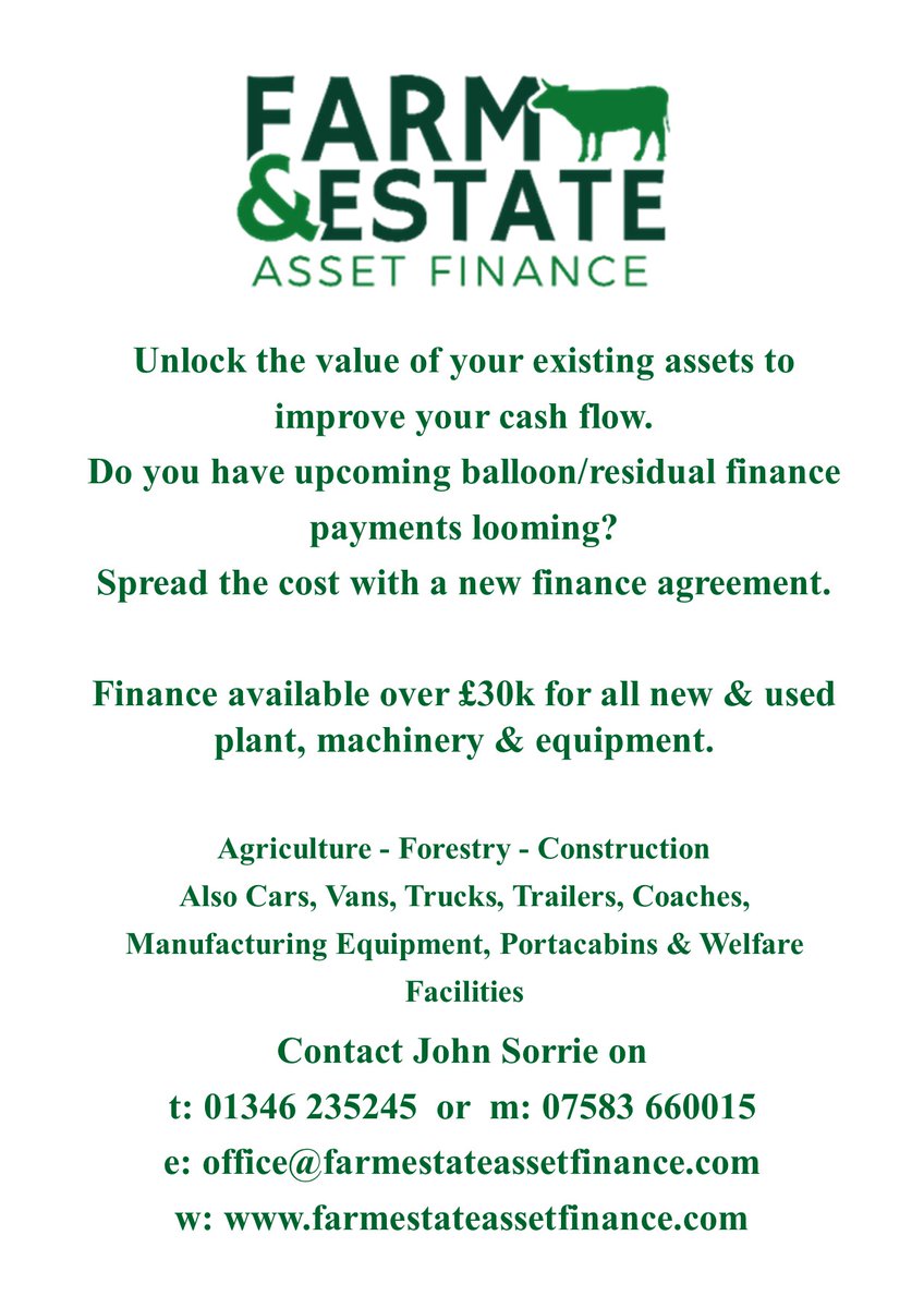 AdminFarm's tweet image. Plant, Machinery &amp;amp; Equipment Finance

If you are looking to change any machinery or looking to raise working capital, please give me a call to discuss on 07583 660015 or drop me an email at office@farmestateassetfinance.com