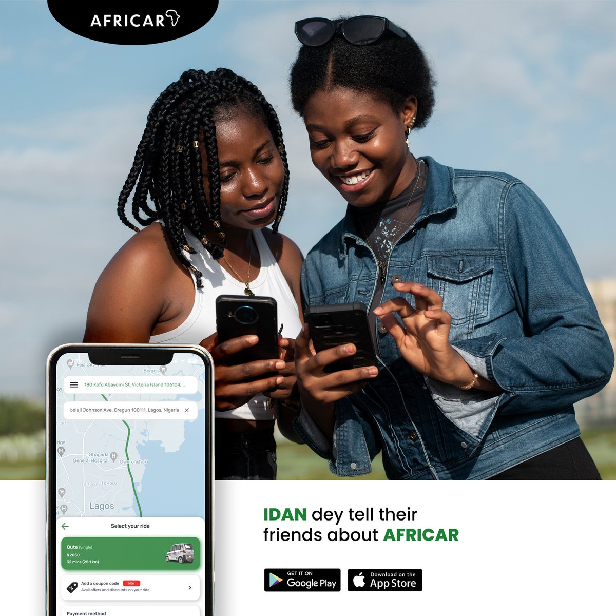 Africar_ng's tweet photo. Tell a friend about #Africar today

#OnlineTaxi #RideHailing #Africar https://t.co/87JjbpbYSH